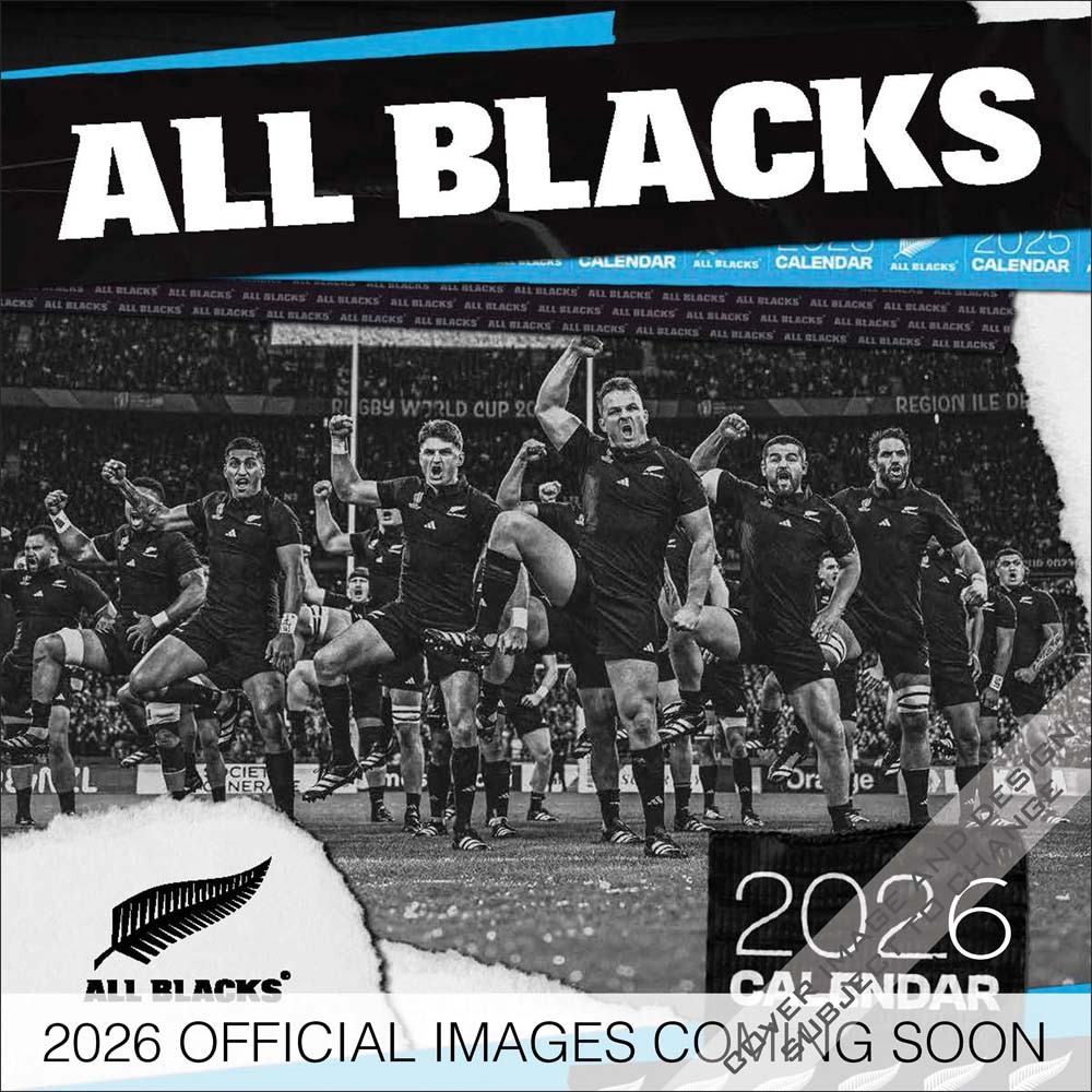 All Blacks OFFICIAL | 2026 12 x 24 Inch (Hanging) Monthly Square Wall Calendar