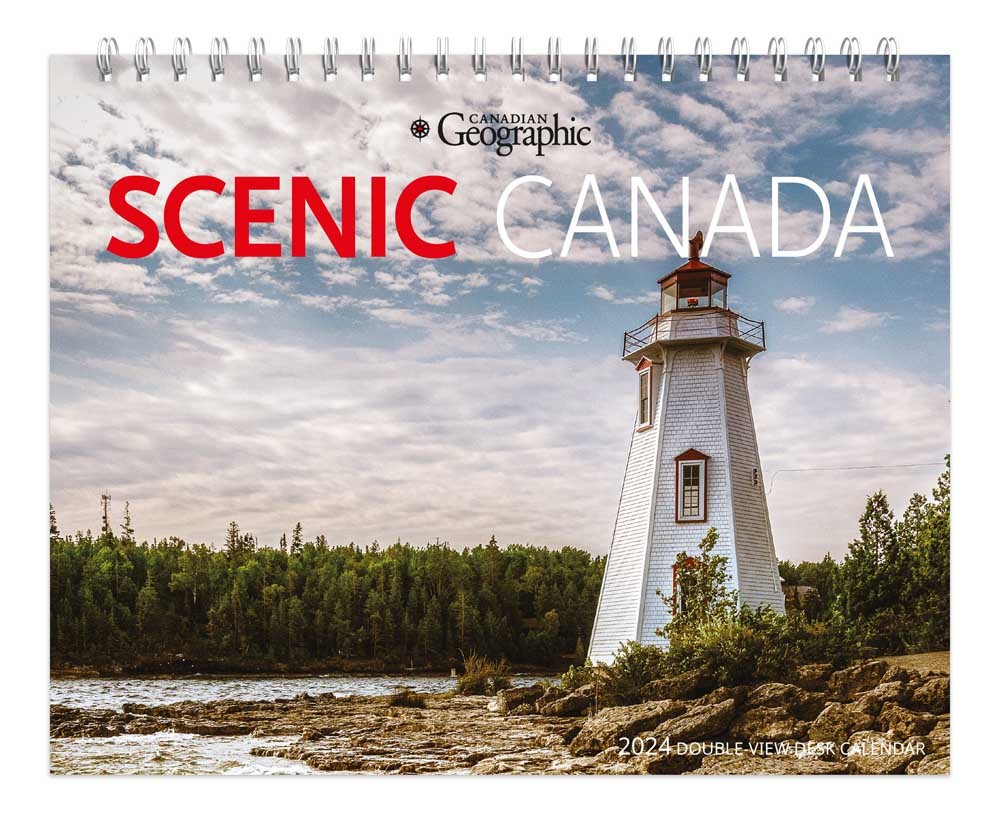 Canadian Geographic Scenic Canada | 2024 7.5 x 6 Inch Monthly Double-View Easel Desk Calendar