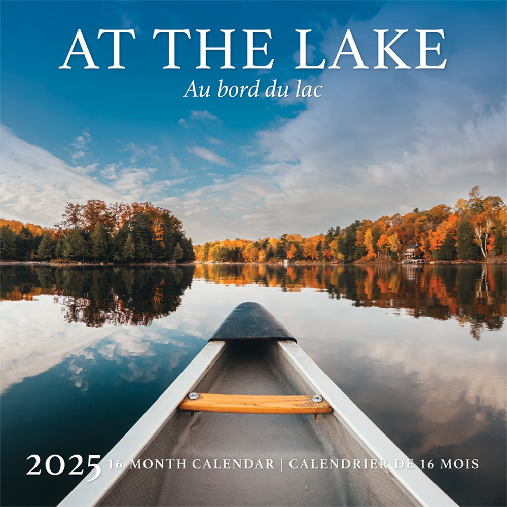 At the Lake | Au bord du lac | 2025 12 x 24 Inch Monthly Square Wall Calendar | English/French Bilingual | Plastic-Free