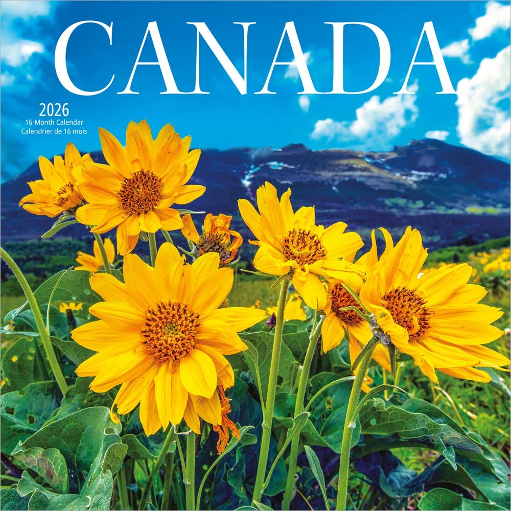 Canada | 2026 12 x 24 Inch (Hanging) Monthly Square Wall Calendar | English/French Bilingual