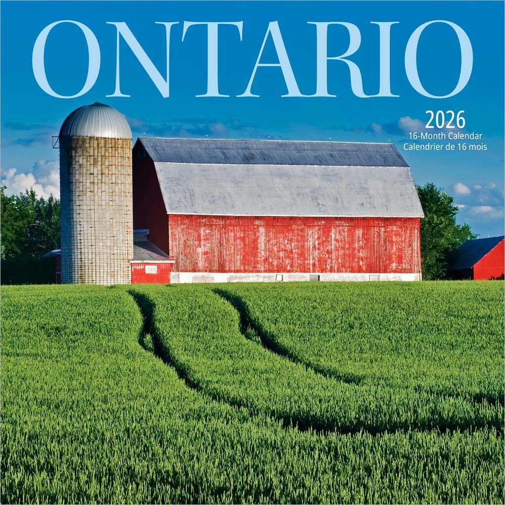 Ontario | 2026 7 x 14 Inch (Hanging) Monthly Mini Wall Calendar | English/French Bilingual
