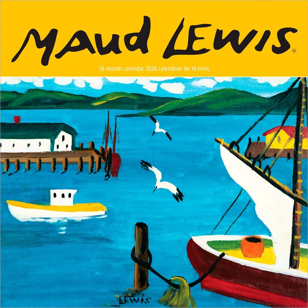 Maud Lewis AGNS OFFICIAL | 2026 7 x 14 Inch (Hanging) Monthly Mini Wall Calendar | English/French Bilingual