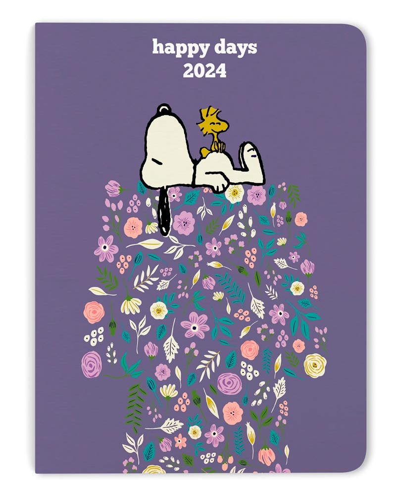 Peanuts Floral | 2024 8 x 10 Inch 18 Months Desk Planner | July 2023 - December 2024 | At a Glance