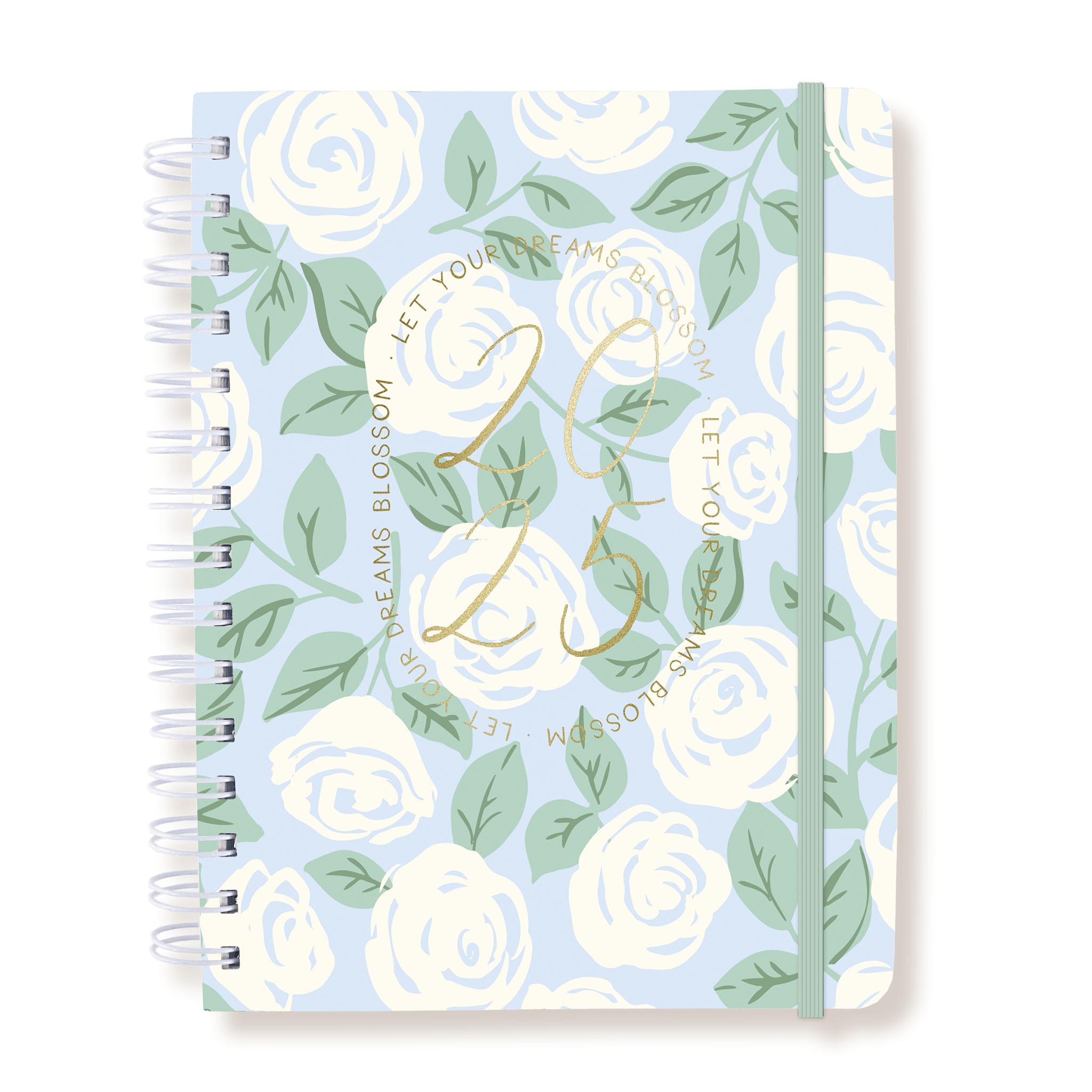 Roses | 2025 6 x 8 Inch Hardbound Spiral Desk Planner