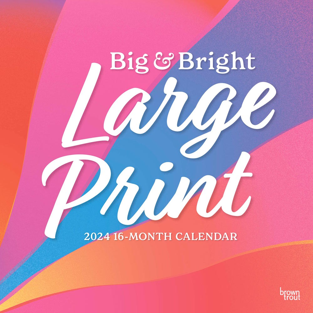 Big and Bright Large Print | 2024 12 x 24 Inch Monthly Square Wall Calendar | Matte Paper