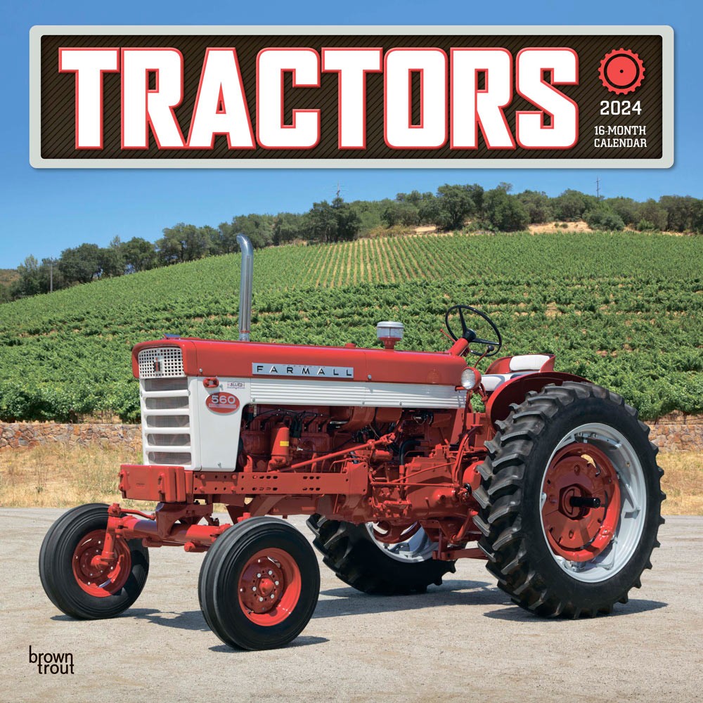 Tractors | 2024 12 x 24 Inch Monthly Square Wall Calendar