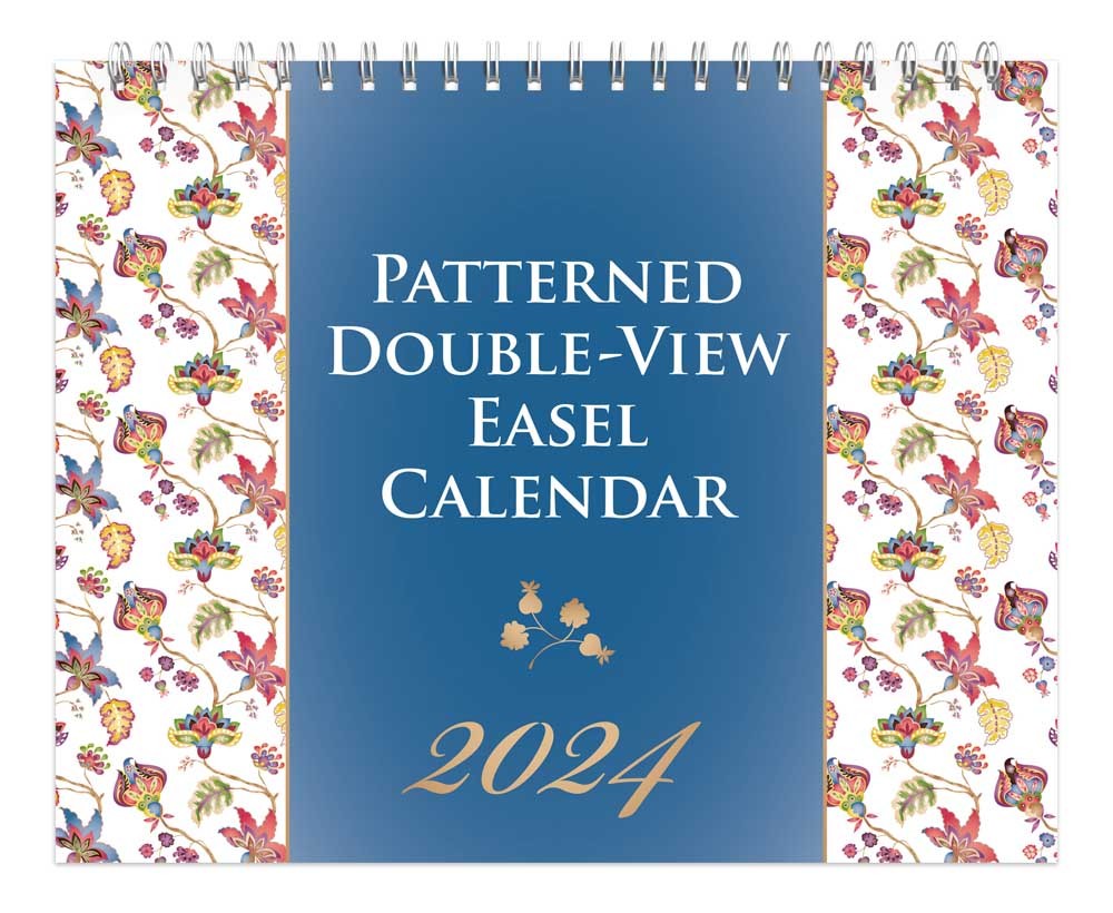 Patterned | 2024 7.5 x 6 Inch Monthly Double-View Easel Desk Calendar