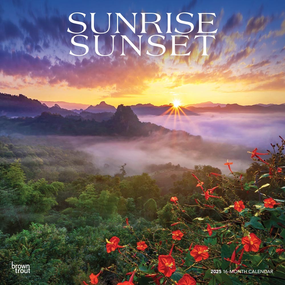 Sunrise Sunset | 2025 12 x 24 Inch Monthly Square Wall Calendar