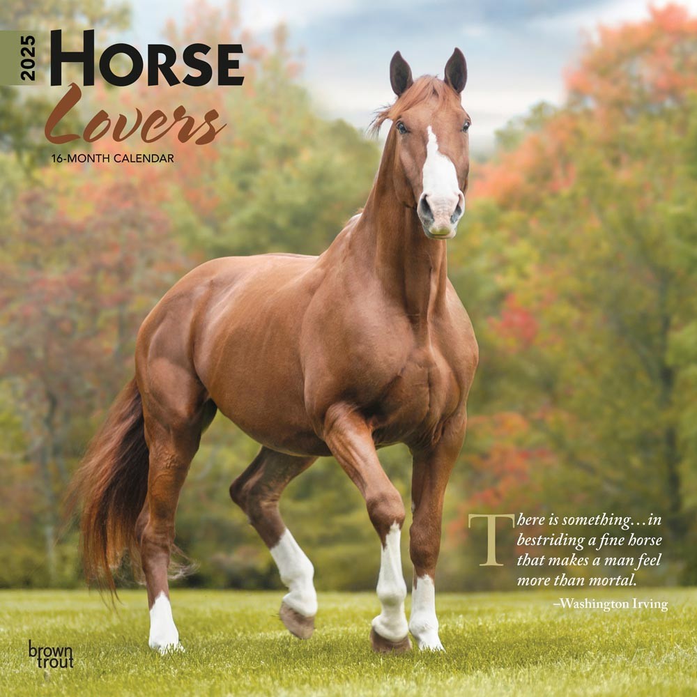 Horse Lovers | 2025 12 x 24 Inch Monthly Square Wall Calendar