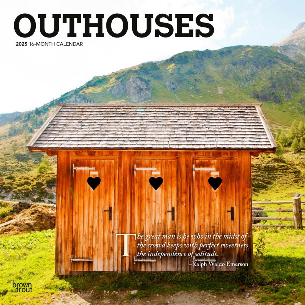 Outhouses | 2025 12 x 24 Inch Monthly Square Wall Calendar