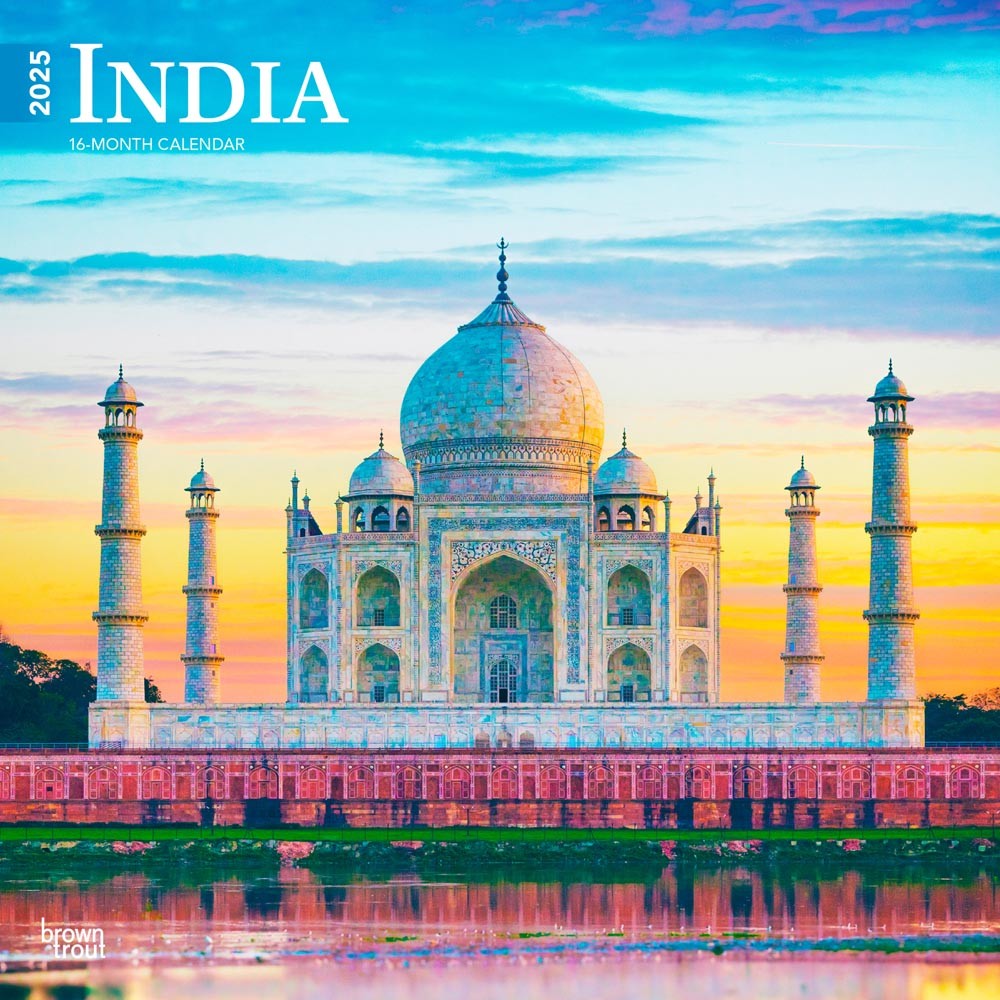 India | 2025 12 x 24 Inch Monthly Square Wall Calendar