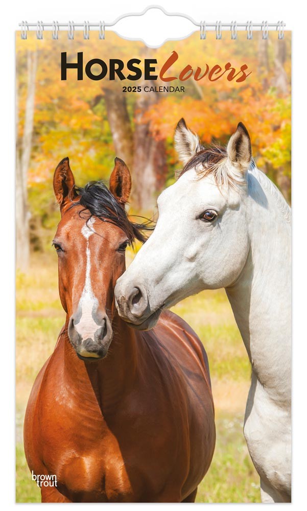 Horse Lovers | 2025 5.7 X 16.5 Inch Monthly Slimline Wall Calendar