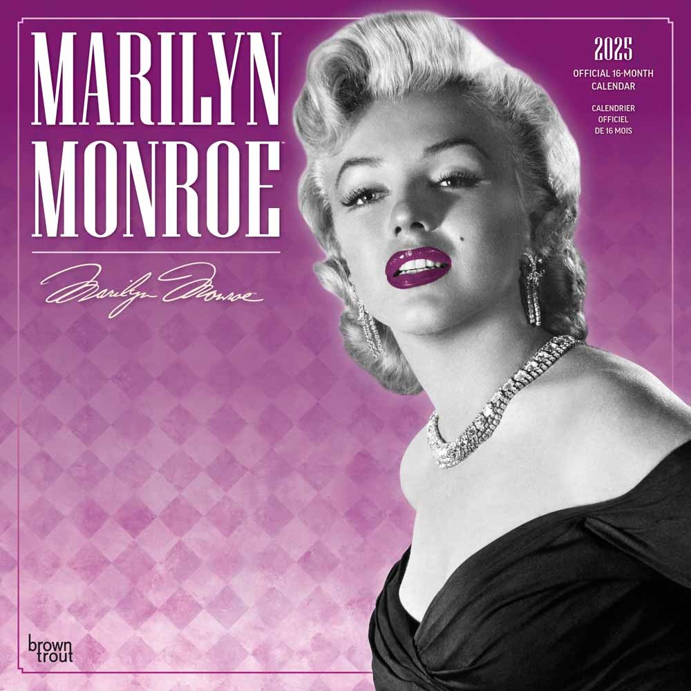 Marilyn Monroe OFFICIAL | 2025 12 x 24 Inch Monthly Square Wall Calendar | English/French Bilingual