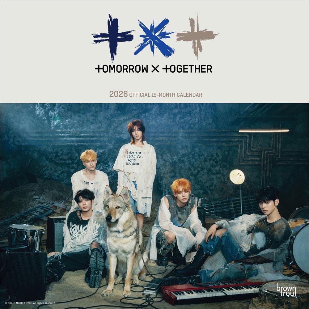 TXT OFFICIAL | 2026 12 x 24 Inch (Hanging) Monthly Square Wall Calendar