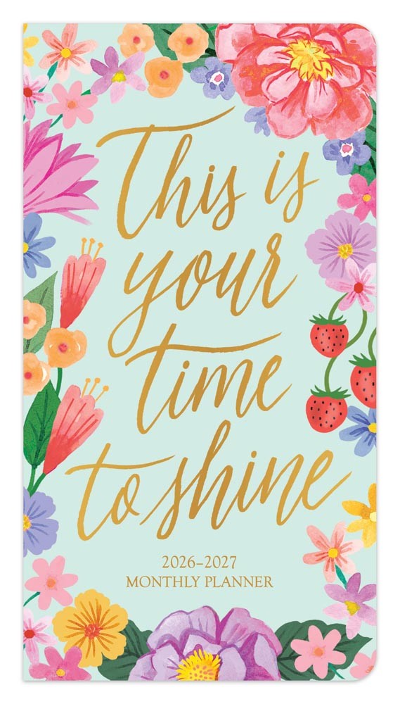 Bonnie Marcus OFFICIAL | 2026-2027 3.5 x 6.5 Inch Two Year Monthly Pocket Planner Calendar | Foil Stamped Cover
