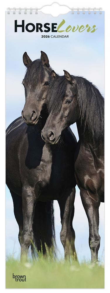 Horse Lovers | 2026  5.7 x 16.5 Inch (Hanging) Monthly Slimline Wall Calendar