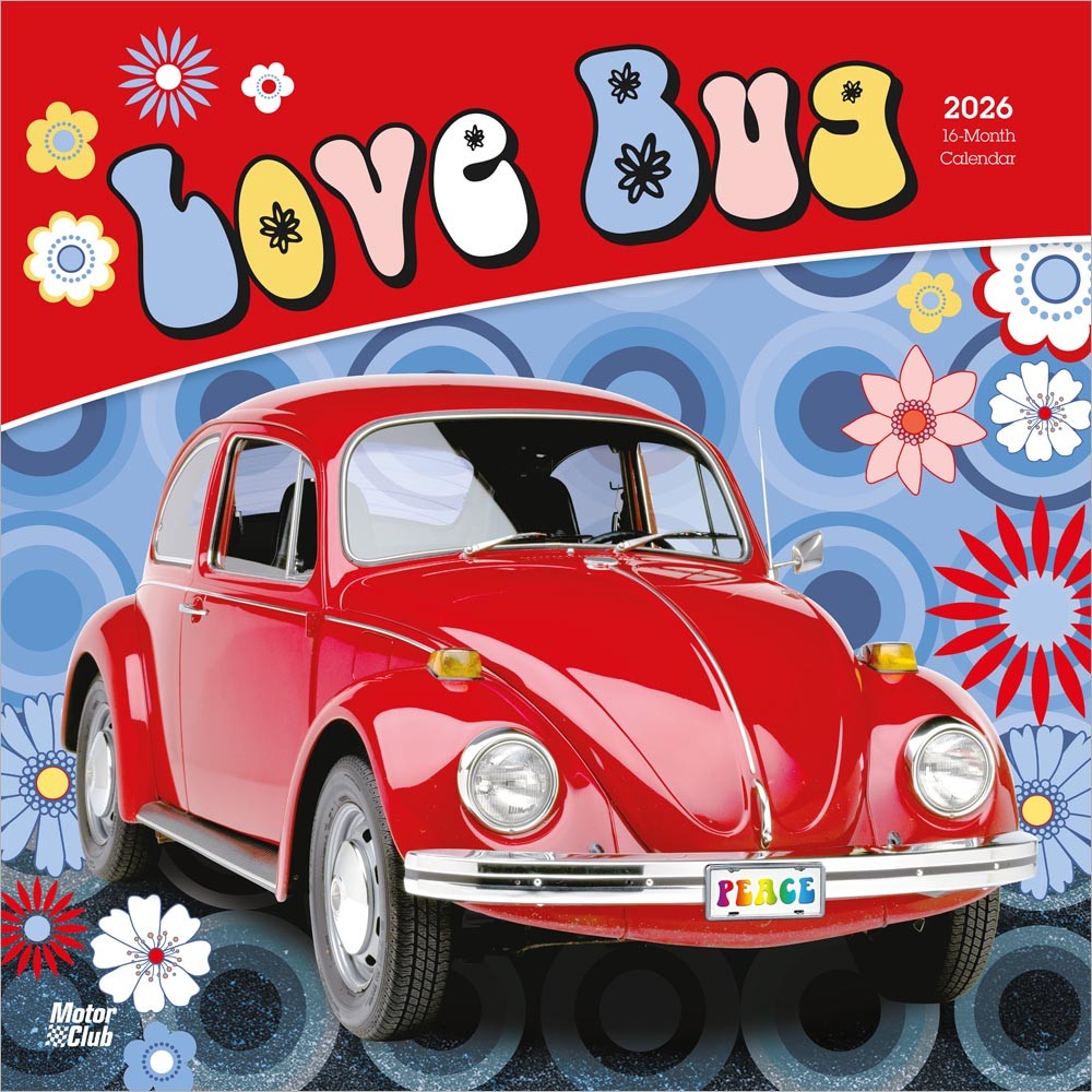 Love Bug | 2026 12 x 24 Inch (Hanging) Monthly Square Wall Calendar