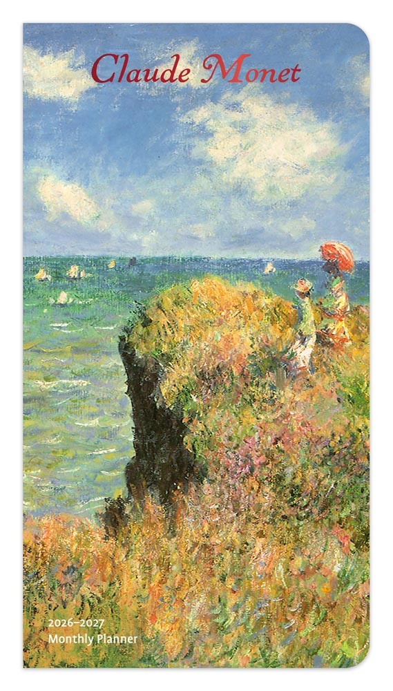 Claude Monet | 2026-2027 3.5 x 6.5 Inch Two Year Monthly Pocket Planner Calendar | Foil Stamped Cover