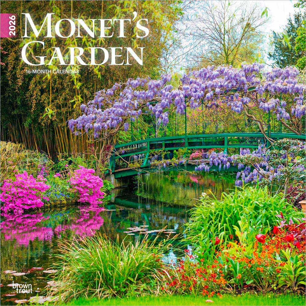 Monet's Garden | 2026 12 x 24 Inch (Hanging) Monthly Square Wall Calendar | Featuring Photography of Aileen Bordman