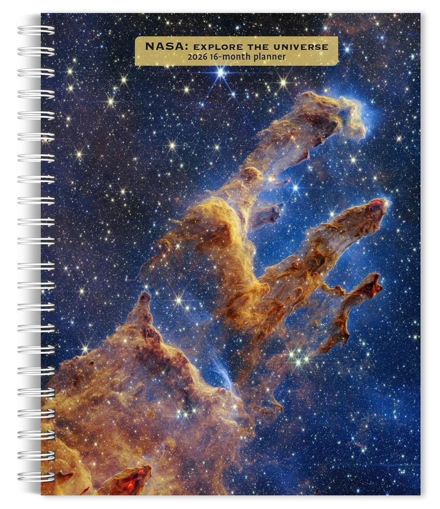 NASA Explore the Universe | 2026 6 x 7.75 Inch Spiral-Bound Wire-O Weekly Engagement Planner Calendar | New Full-Color Image Every Week