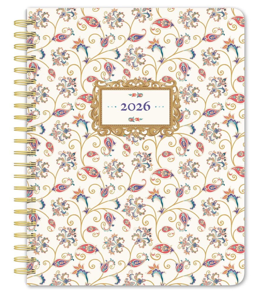 Tuscan Delight | 2026 6 x 7.75 Inch Weekly Desk Planner | Foil Stamped Cover