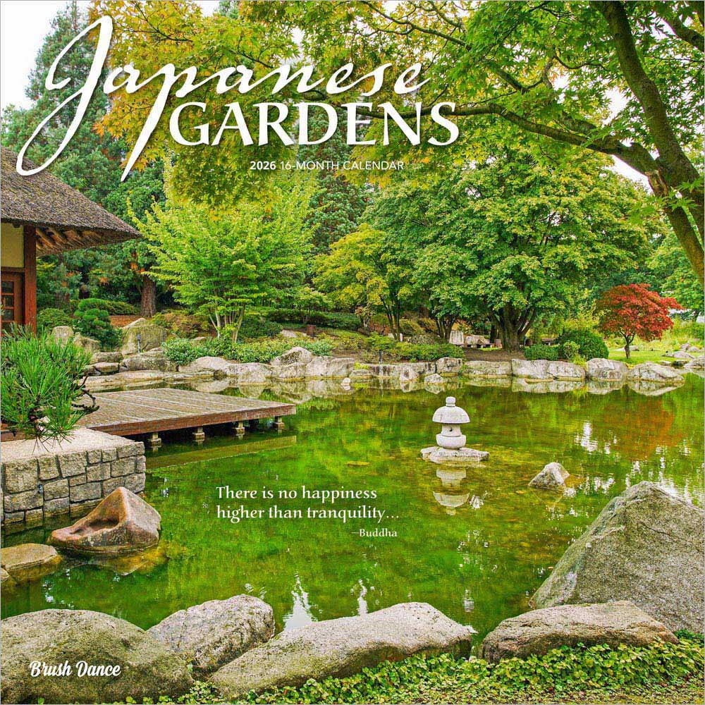 Japanese Gardens | 2026 12 x 24 Inch (Hanging) Monthly Square Wall Calendar
