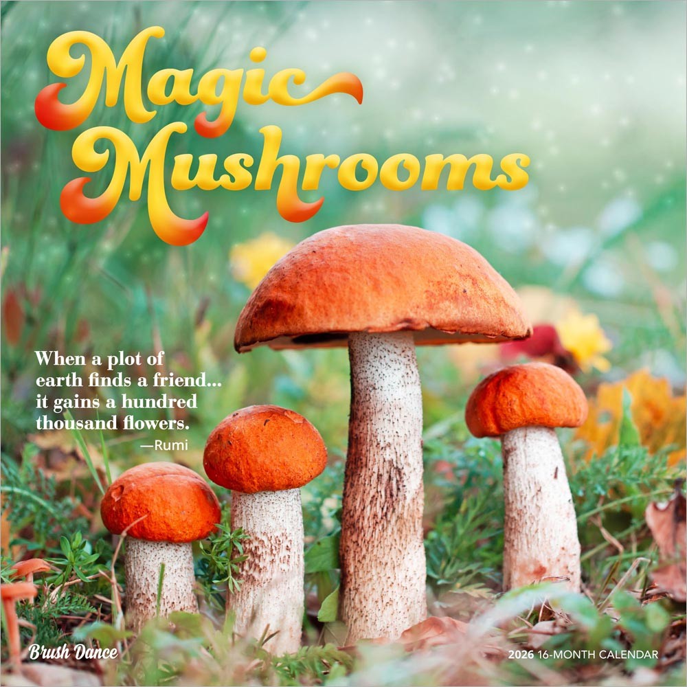 Magic Mushrooms | 2026 12 x 24 Inch (Hanging) Monthly Square Wall Calendar