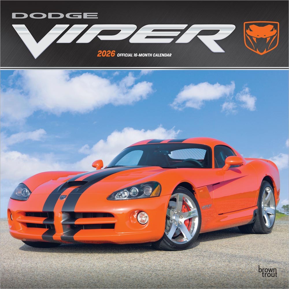 Dodge Viper OFFICIAL | 2026 12 x 24 Inch (Hanging) Monthly Square Wall Calendar
