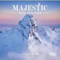 Majestic New Zealand | 2025 12 x 24 Inch Monthly Square Wall Calendar