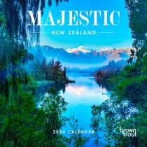 Majestic New Zealand | 2024 12 x 24 Inch Monthly Square Wall Calendar