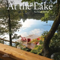 At the Lake | Au bord du lac | 2024 12 x 24 Inch Monthly Square Wall Calendar | English/French Bilingual