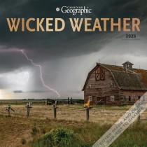 Canadian Geographic Wicked Weather OFFICIAL | 2025 12 x 24 Inch Monthly Square Wall Calendar | Foil Stamped Cover | Plastic-Free