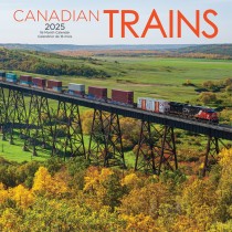 Canadian Trains | 2025 12 x 24 Inch Monthly Square Wall Calendar | Foil Stamped Cover | Plastic-Free
