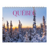 Quebec | 2025 7.5 x 6 Inch Monthly Double-View Easel Desk Calendar | French Language
