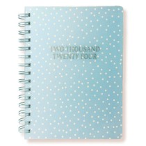 Blue Polka Dots | 2024 6 x 8 Inch 18 Months Desk Planner | July 2023 - December 2024 | Frosted Cover
