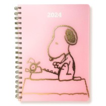 Snoopy Typewriter | 2024 8 x 10 Inch 18 Months Desk Planner | July 2023 - December 2024 | Frosted Cover