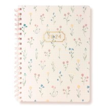 Petite Floral | 2024 8 x 10 Inch 18 Months Desk Planner | July 2023 - December 2024 | Frosted Cover
