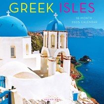 Greek Isles | 2025 12 x 24 Inch Monthly Square Wall Calendar
