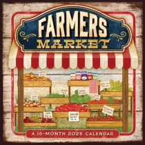 Farmer's Market | 2025 12 x 24 Inch Monthly Square Wall Calendar | Featuring the Artwork of Mollie B.