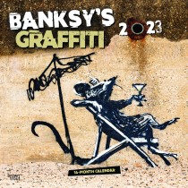 Banksy's Graffiti | 2023 12 x 24 Inch Monthly Square Wall Calendar