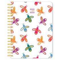 Busy Bees | 2024 6 x 7.75 Inch 18 Months Weekly Desk Planner | Foil Stamped Cover | July 2023 - December 2024