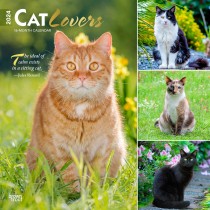 Cat Lovers | 2024 12 x 24 Inch Monthly Square Wall Calendar | Foil Stamped Cover
