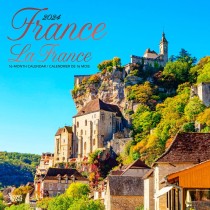 France | La France | 2024 12 x 24 Inch Monthly Square Wall Calendar | Foil Stamped Cover English/French Bilingual