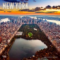 New York City | 2024 12 x 24 Inch Monthly Square Wall Calendar | Foil Stamped Cover