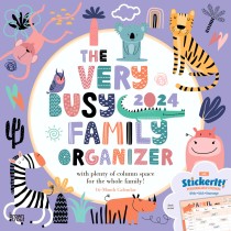 The Very Busy Family Organizer | 2024 12 x 24 Inch Monthly Square Wall Calendar | Matte Paper and Sticker Sheet