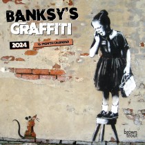 Banksy's Graffiti | 2024 7 x 14 Inch Monthly Mini Wall Calendar