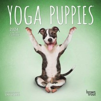 Yoga Puppies OFFICIAL | 2024 7 x 14 Inch Monthly Mini Wall Calendar