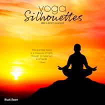 Yoga Silhouettes | 2024 12 x 24 Inch Monthly Square Wall Calendar