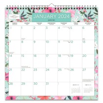 House of Turnowsky Flower Shop | 2024 12 x 12 Inch Monthly Square Wire-O Calendar | Sticker Sheet | English/French Bilingual