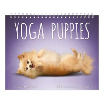 Yoga Puppies OFFICIAL | 2024 7.5 x 6 Inch Monthly Double-View Easel Desk Calendar